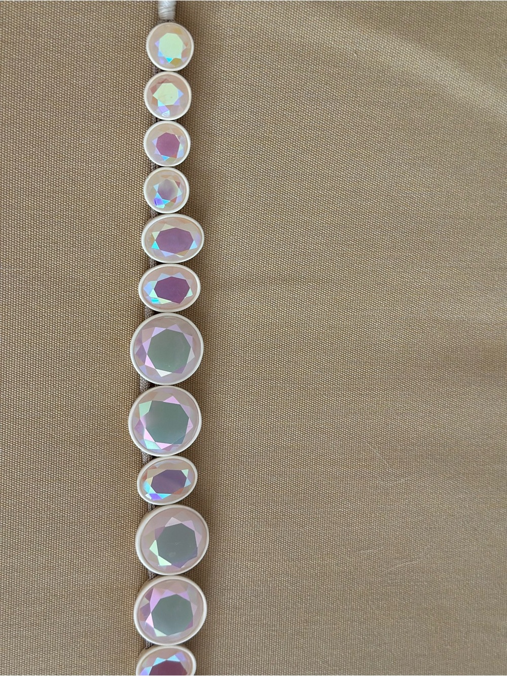 J.CREW Maximalist Brûlée Rare Vtg Cream Enamel Necklace Crystalline Spherical - Picture 7 of 15